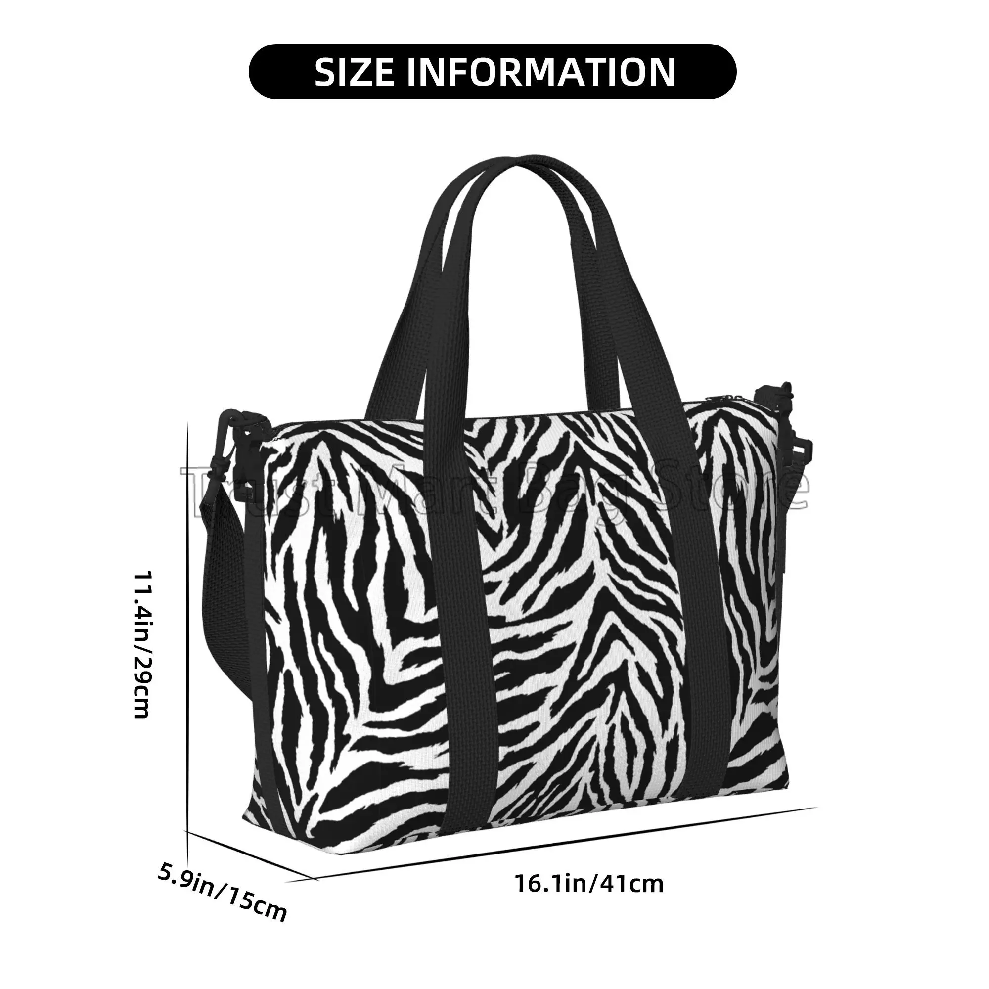 Zebra Stripes Pattern Travel Duffel Bags Unisex Waterproof Sports Gym Handbags Overnight Weekender Luggage Bag for Work Travel