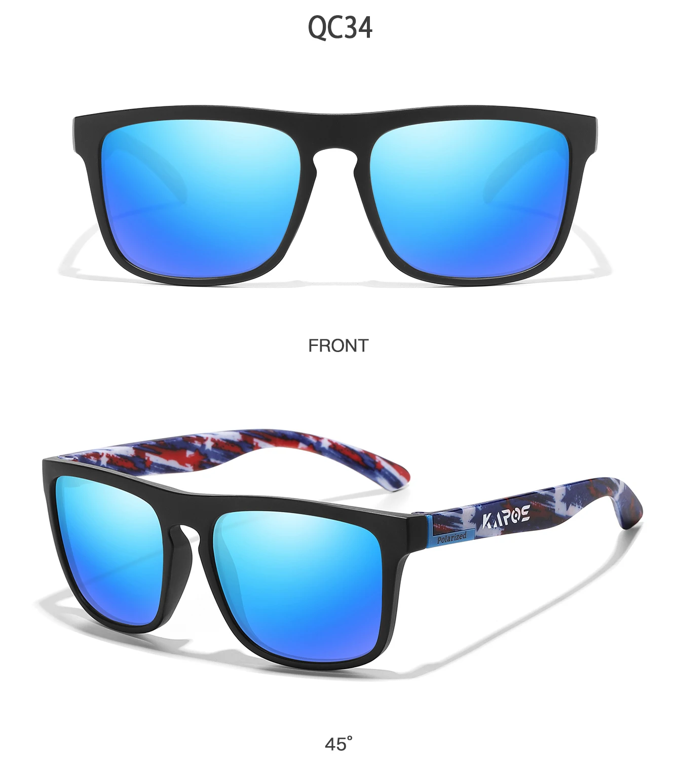 KAROS Männer/Frauen Polarisierte Sonnenbrille Quadratischen Spiegel Marke Design Luxus UV400 Sonnenschirm Unisex Angeln Fahren Radfahren Wandern – Detail 21