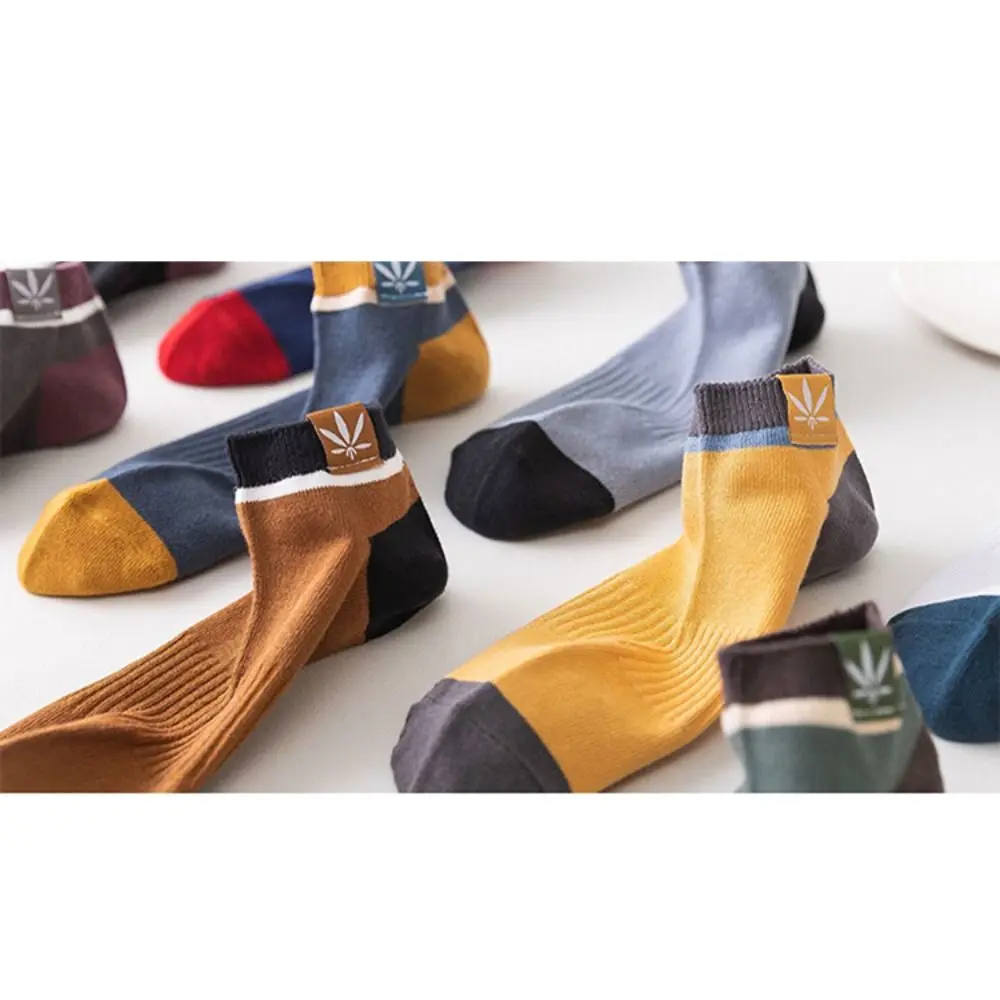 10Pairs Printed Sports Men Socks Maple Leaf Colorful Low Cuff Socks Absorb Sweat Neutral Socks Women
