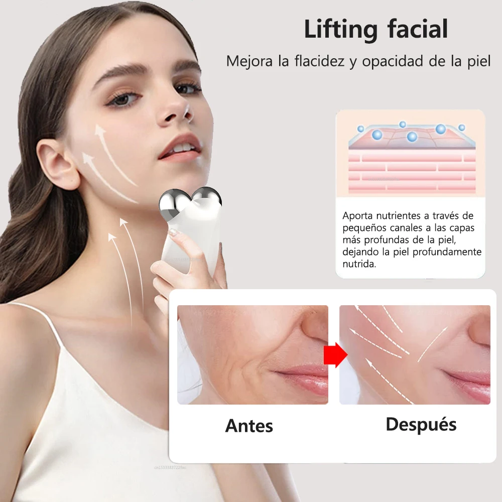 Masajeador de estiramiento Facial EMS, masajeador Facial de microcorriente, máquina de elevación de arrugas, masajeador de estiramiento Facial