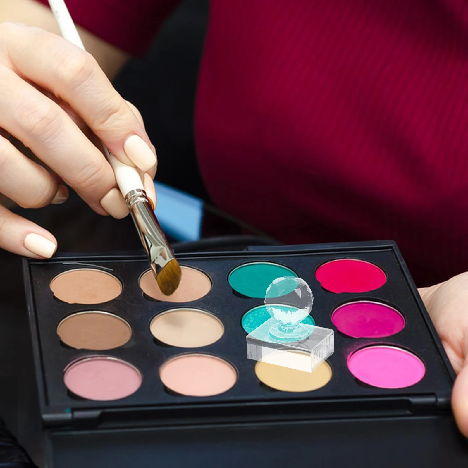 Ferramenta de pressão de sombra de olho, carimbo de pressão, faça você mesmo, ferramenta de blush, estética, agradável, funcional, carimbo de sombra