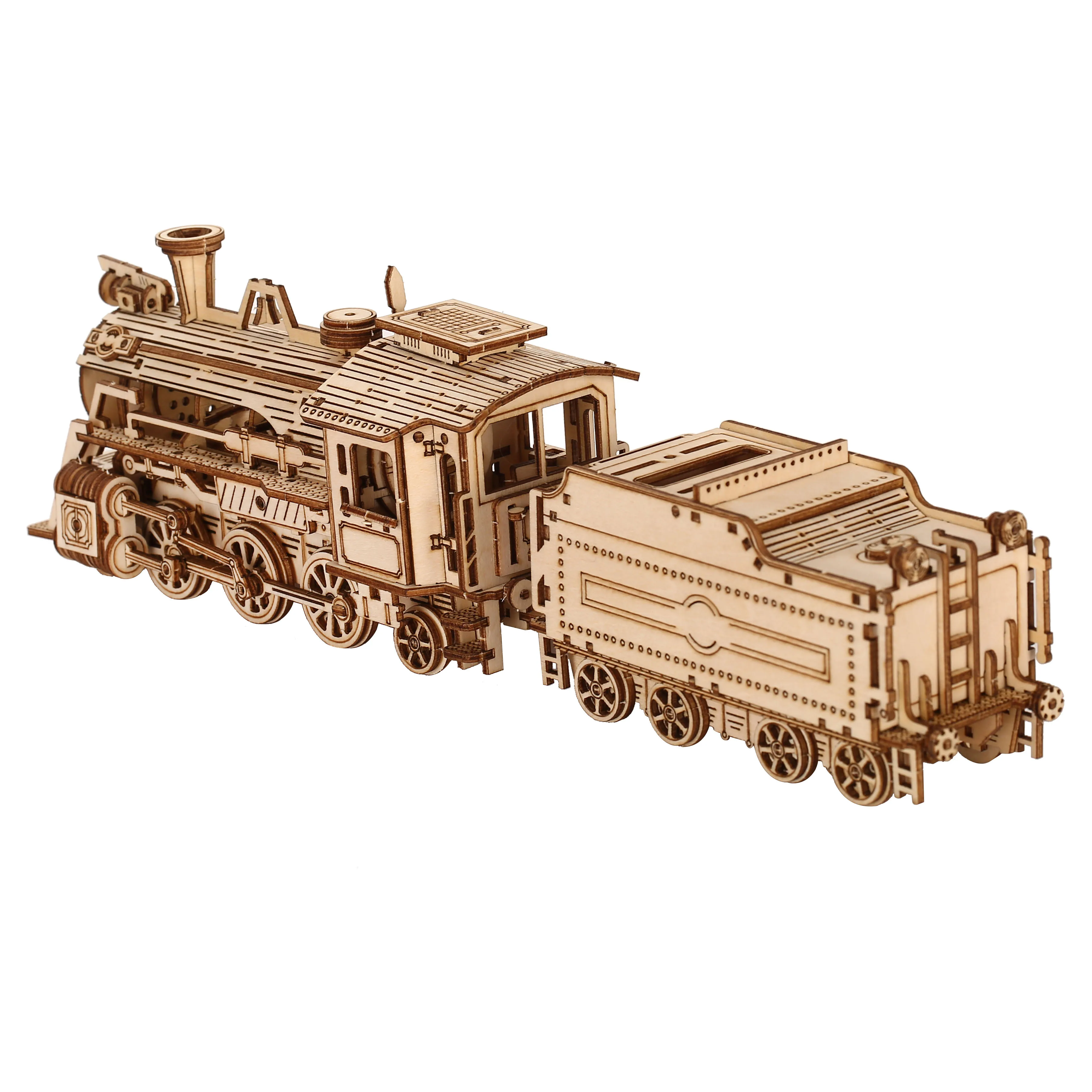 Locomotive 3D Wooden Puzzle Scale Model DIY Model Kit Handcraft Gift,Home Decoration,Mechanical Model Kit, Building Toy image 3