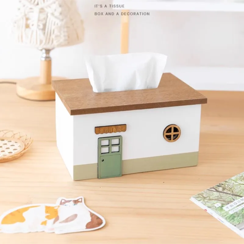

Cute Cartoon Retro Paper Box Desktop Tissue Box Storage Living Room Coffee Table Creative Paper Storage Holder Tissue box ZF941