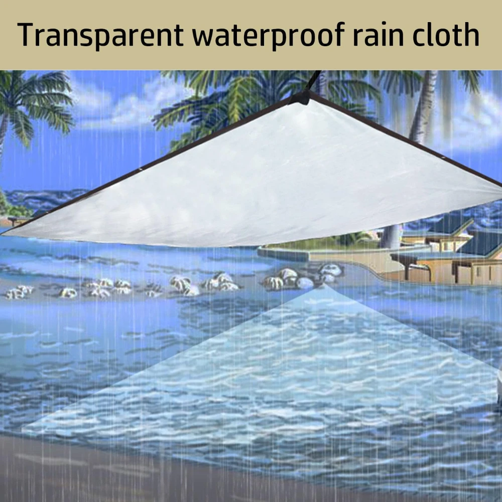 Transparente Planen mit Ösen, Verstärkte Wasserdichte Kunststoffplane für Terrassenüberdachungen und Winterschutz – Detail 4