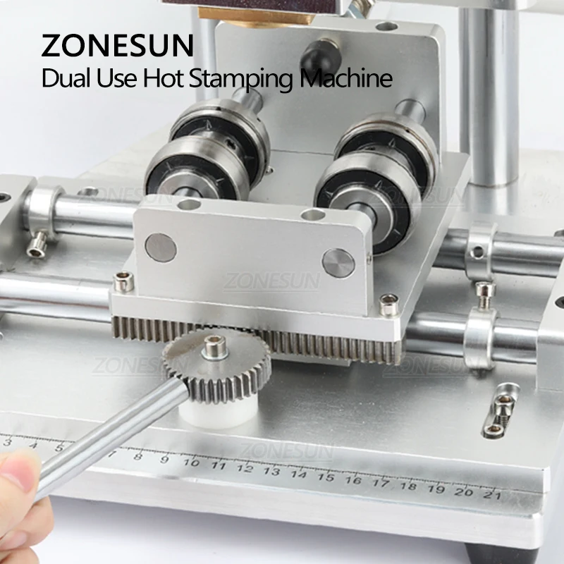 ZONESUN ZS-90GT LOGO Letter Heat Press Hot Foil Stamping Machine Leather Round Flat Dual Use Gift Bronzing Machine