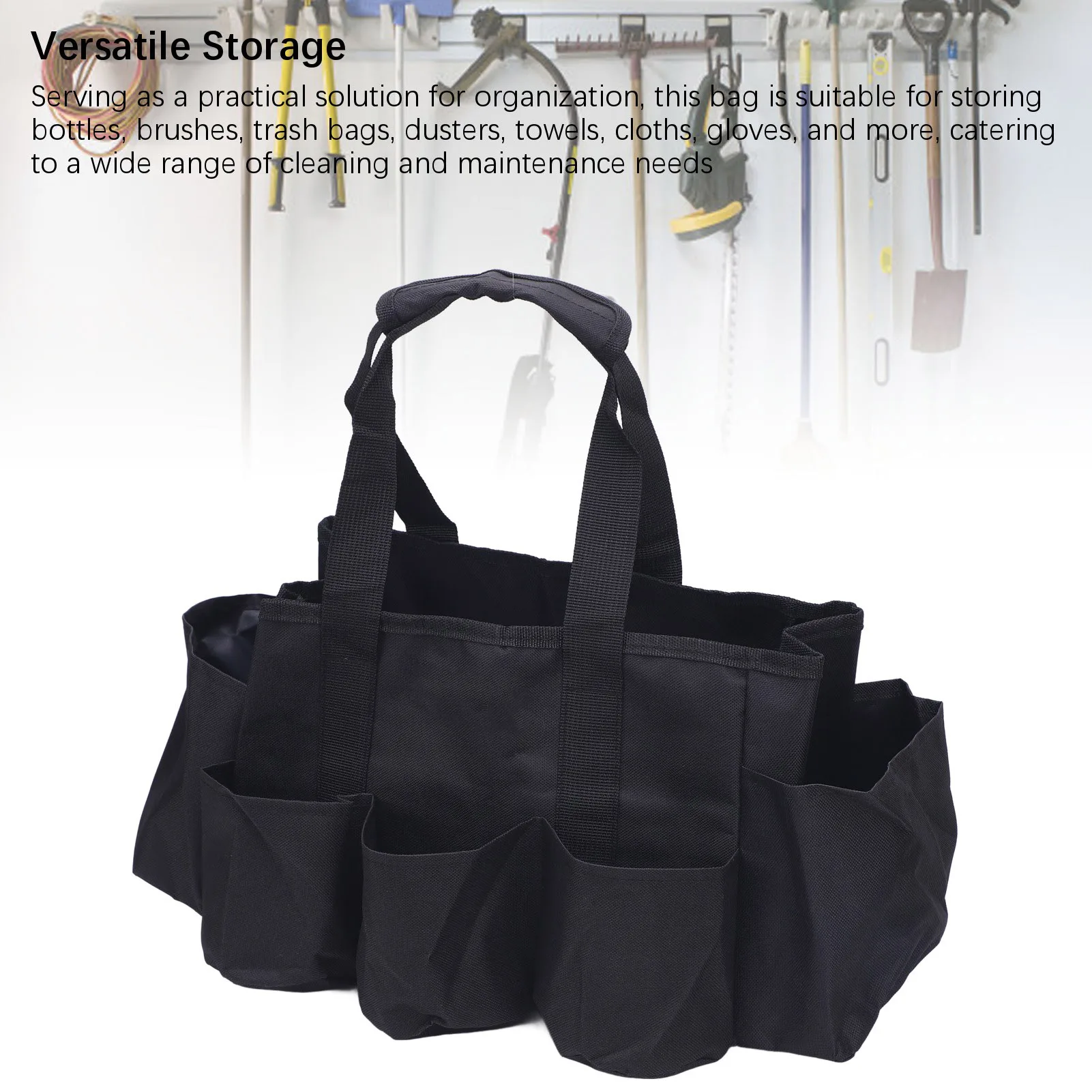 Portable Storage Bag Oxford Cloth Cleaning Tool Organizer for Household Gardening Outdoor Maintenance Cleaning Tool Storage Bag
