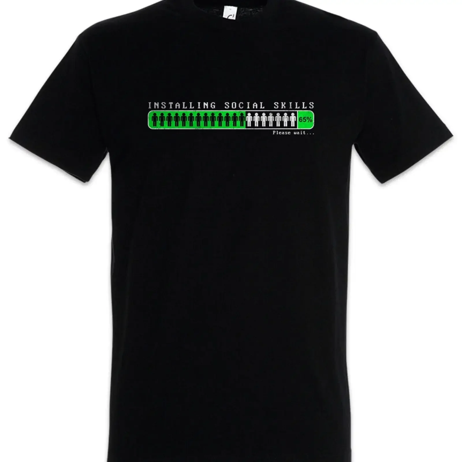 Installing Social Skills T Shirt Fun Geek Nerd Interaction Computer Scientist vintage Washed Slightly Unisex streetwear