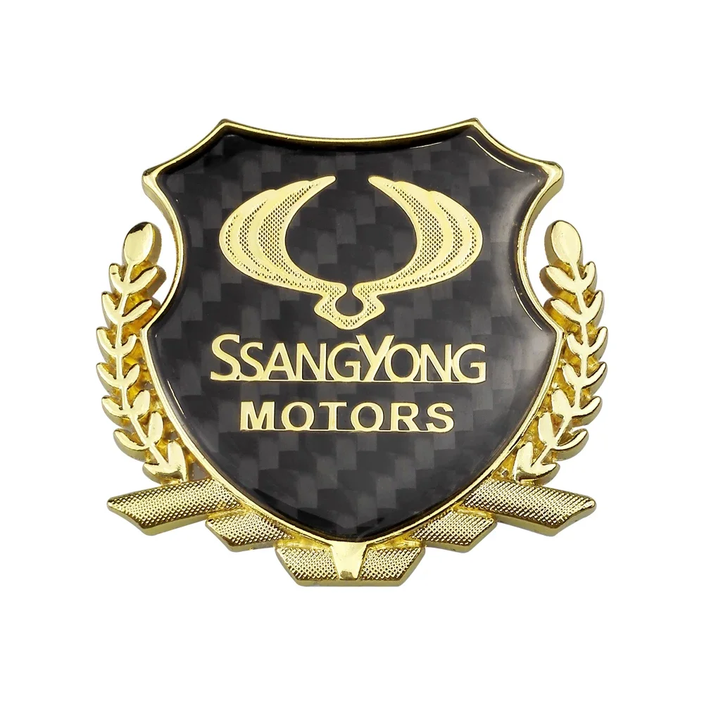 Metal Car Sticker Auto Emblem Badge Decal For Ssangyong ActYon Tivolan Korando Rodius Rexton 2 Kyron Tivoli Musso Accessories