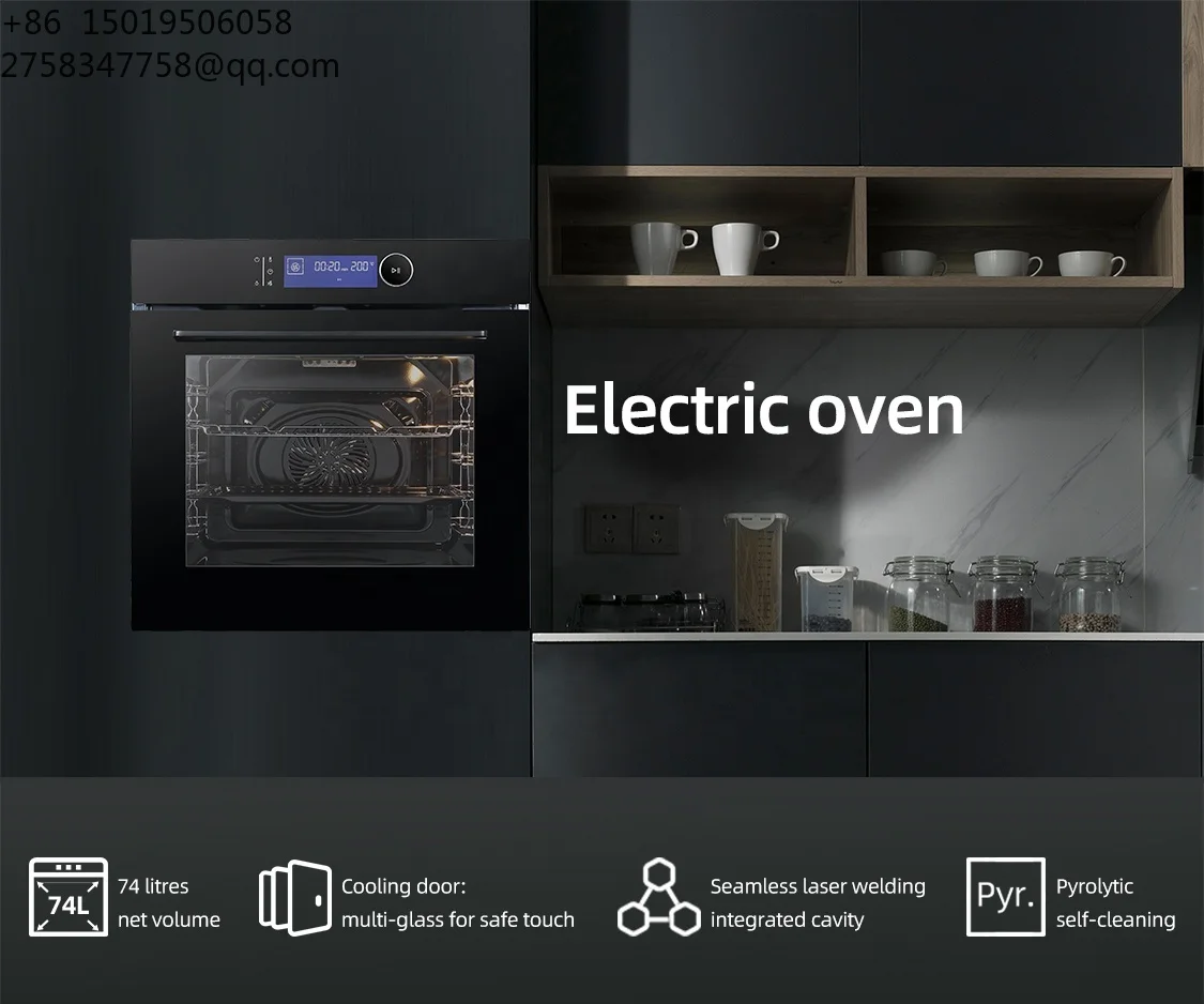 Pyrolytic Self-cleaning Built-in Oven Manufacturer Smart Stainless Steel Black Glass Electric Built in Wall Oven for Home