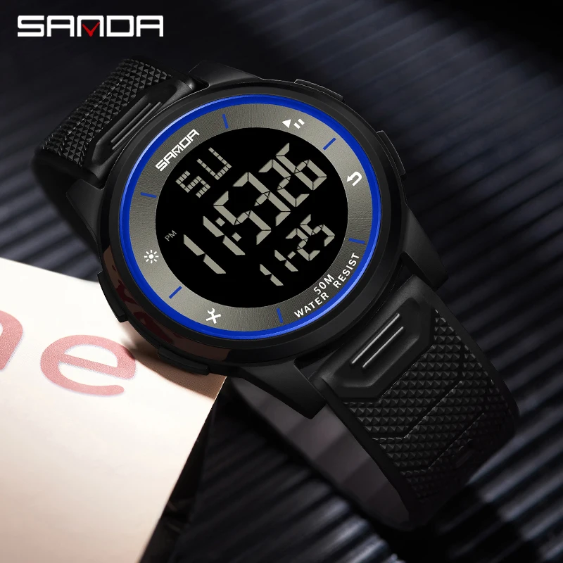 Fashion SANDA Brand Sport Men\'s Watches Multifunction Waterproof Led Digital Watch Men Wristwatch Clock Male Relogio Masculino