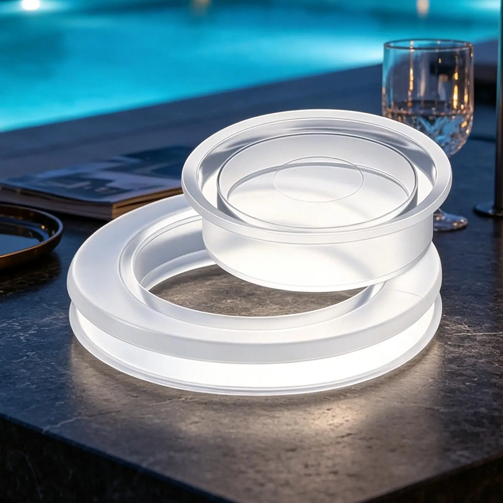 Table Umbrella Hole Ring With Cap 2 Inch Silicone Flexible Garden Umbrella Hole Ring Plug For Outdoor Beach Patio Cafe Terrace