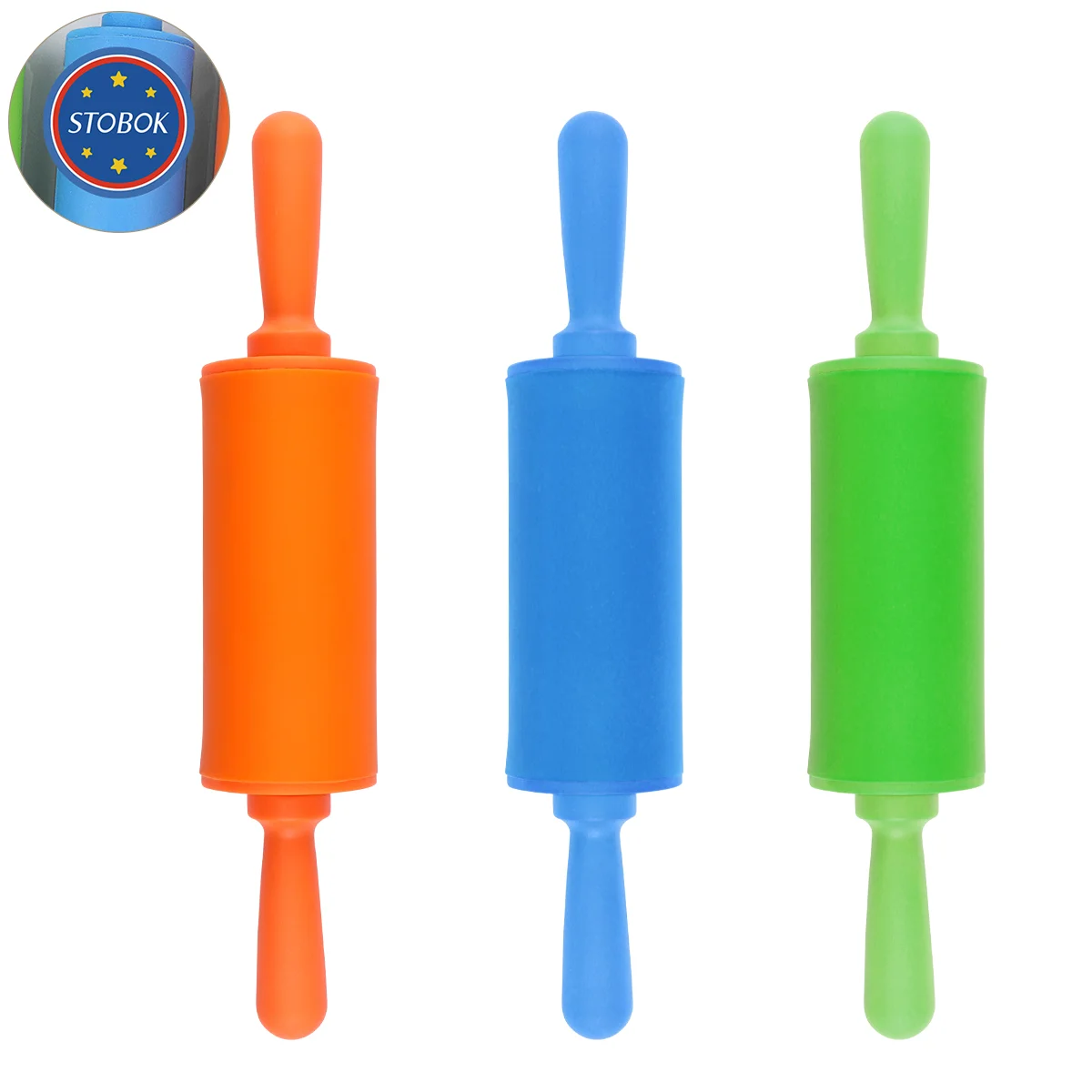 STOBOK 3pcs Children's Handmade Clay Stick DIY Rolling Pin Smart Dough Tools Kit Extruder Tools (Random Color)