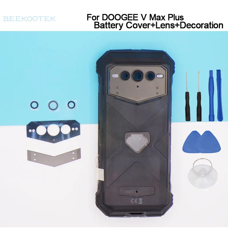 Original DOOGEE V Max Plus Battery Cover Back Cover Rear Main Sub Lens Flash Lens Decoration Parts For DOOGEE V Max Plus Phone