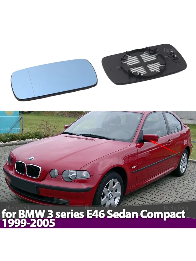 Pour BMW Série 3 E46 Berline Compacte 1999-2005 Rétroviseur latéral chauffant gauche et droit en verre