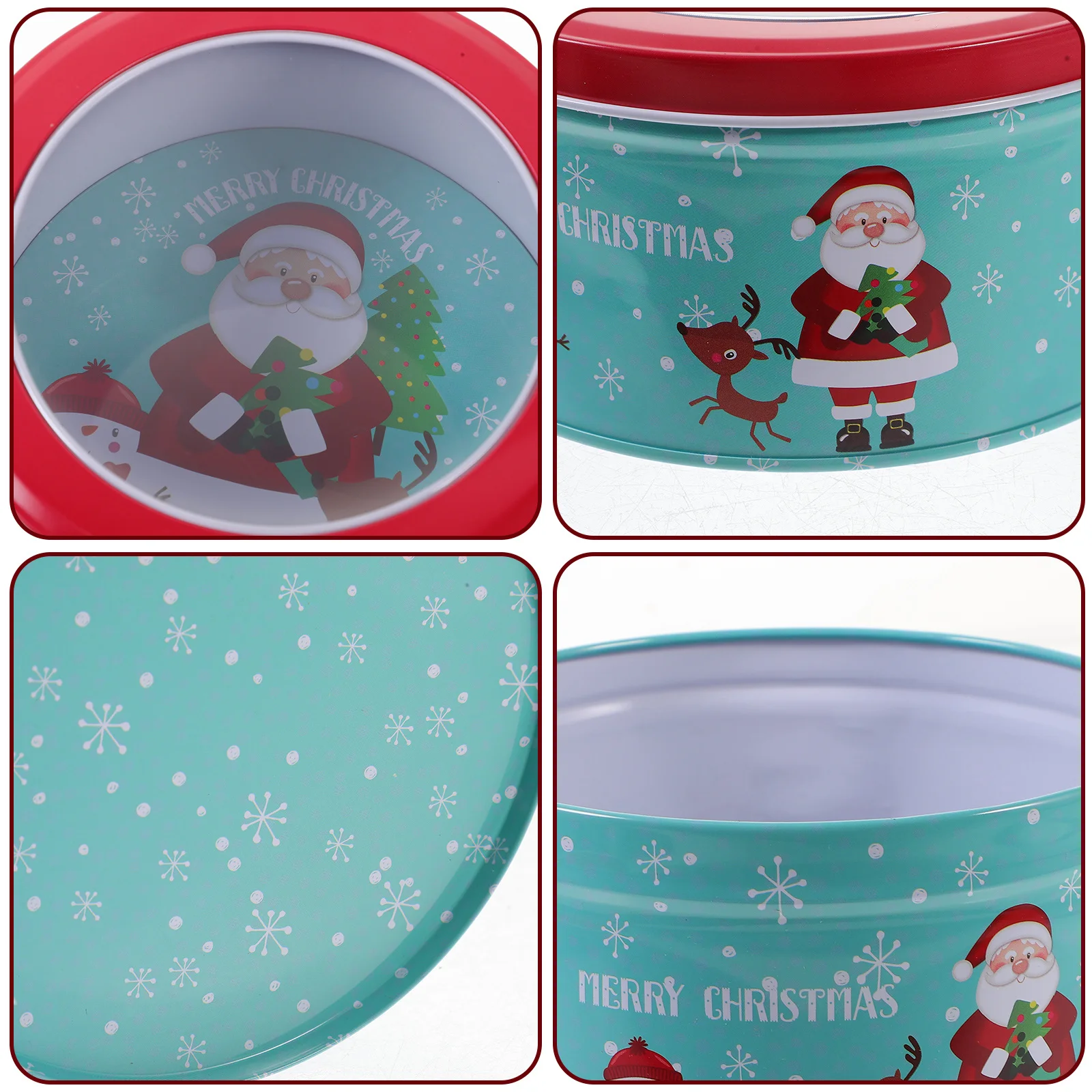 

1pc Candy Box Christmas Tinplate Cookie Storage Container Xmas Gift Packaging Biscuit Tin Festive Party Decor Tinplate Box