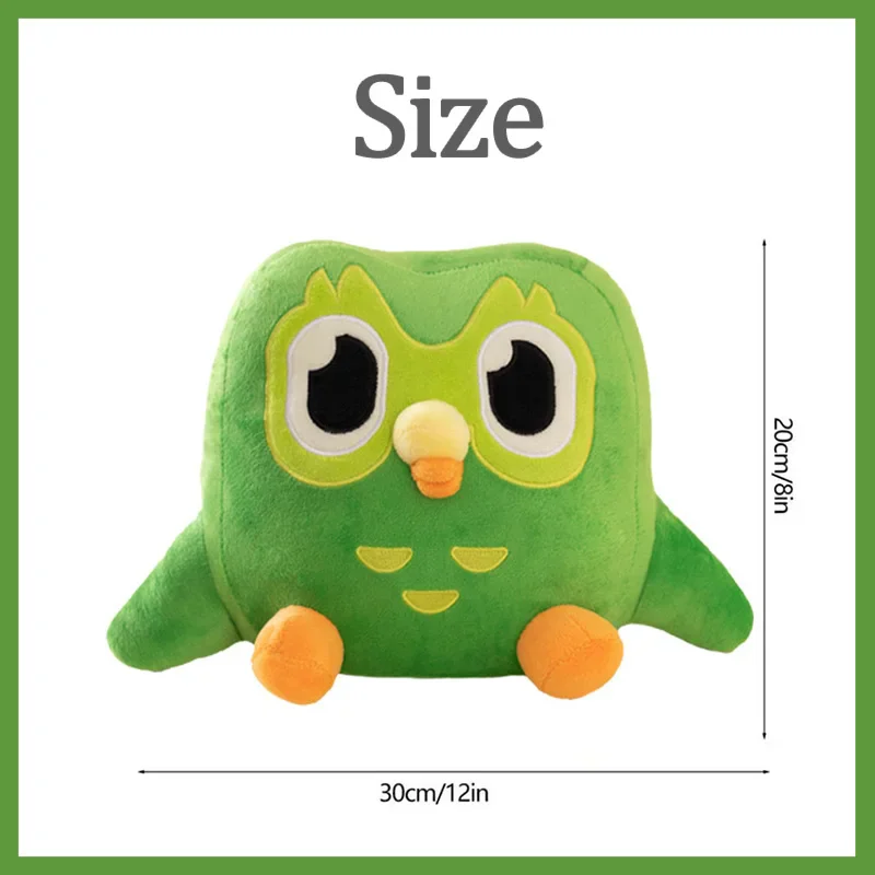 Green Owl Plush Toy Soft Stuffed Chubby Owl Plushie Cute Cartoon Animal Doll Pillow Room Decoration Gift Toy for Kid Baby Adult