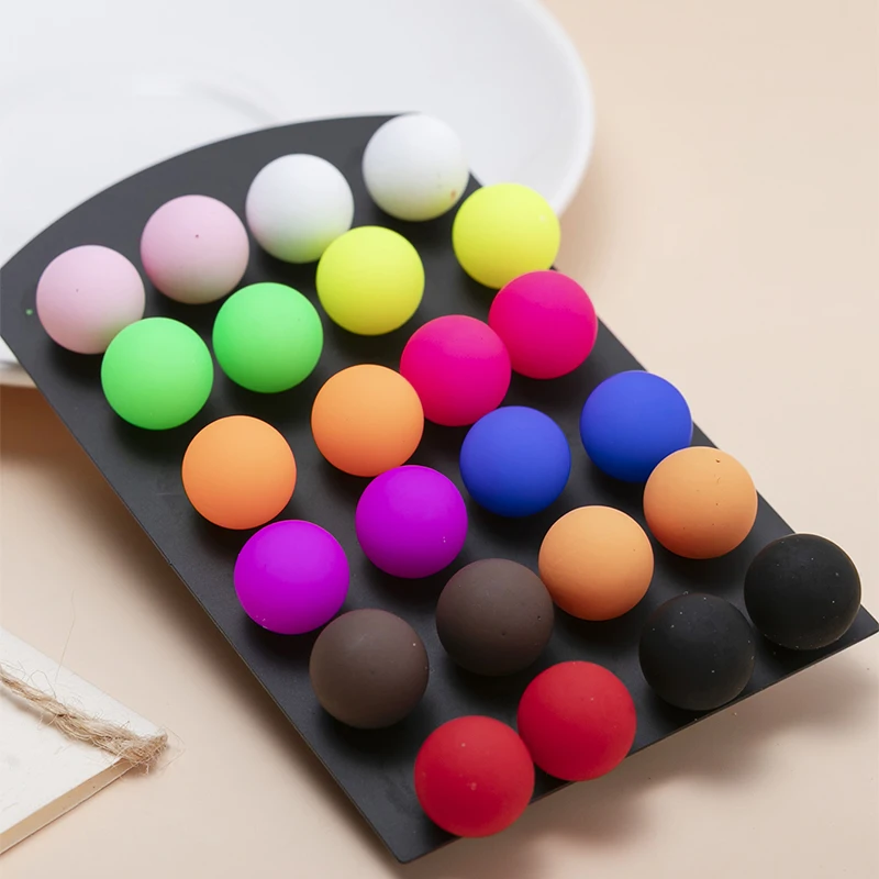 Immagine 4: 12 paia di orecchini a bottone con perline rotonde acriliche colorate carine da 12 mm Set orecchini per orecchie di moda gioielli per regali per ragazze donna
