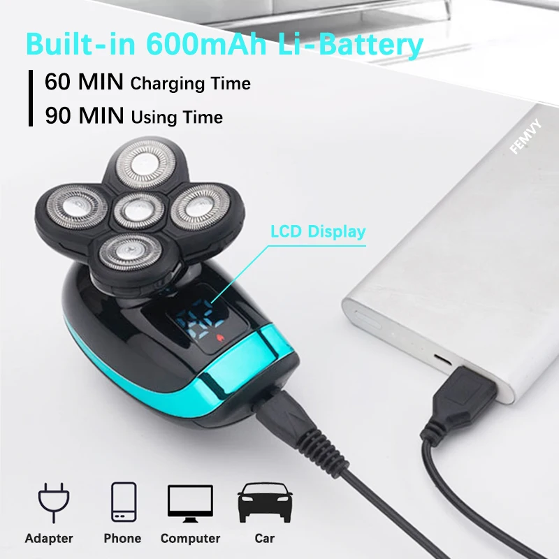 Electric Shaver 5 In 1 For Men Beard And Nose Trimmer Floating Head_voghion.com