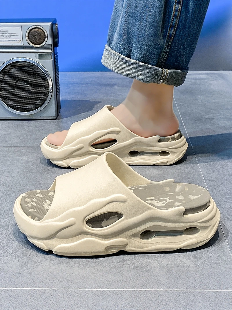 

Men's Summer Outdoor Slip-resistant Anti-odor Home Bath Casual Thick-sole Comfortable Large Size Beach Sandals Slippers