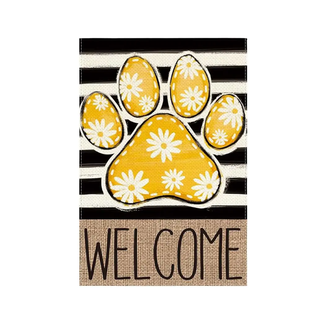 Multicolor Welcome To The Spring Garden Flag Flag Yard Outdoor Springtime Accessories Weather-resistant Double-side A3u0