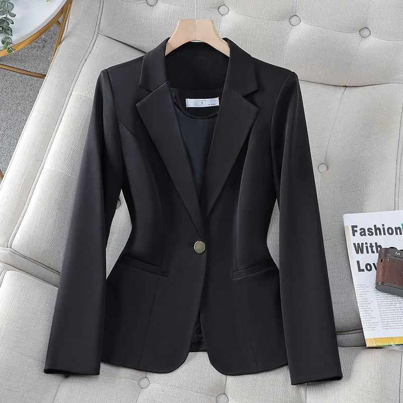 

Casual Small Suit Coat for Women2024Spring and Autumn New Elegant High Sense All-Matching Women's Wear Small Black Suit