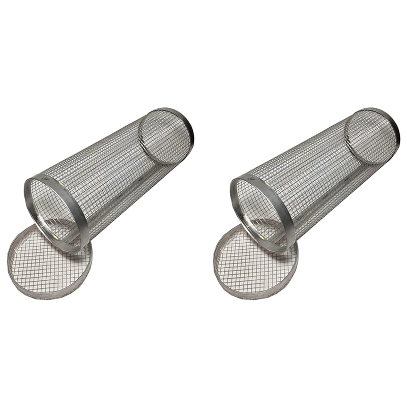 2x Bbq Gerookte Net Barbecuecilinder Rvs Barbecue Rooster Kampvuur Barbecue Emmer Camping Picknick 30Cm