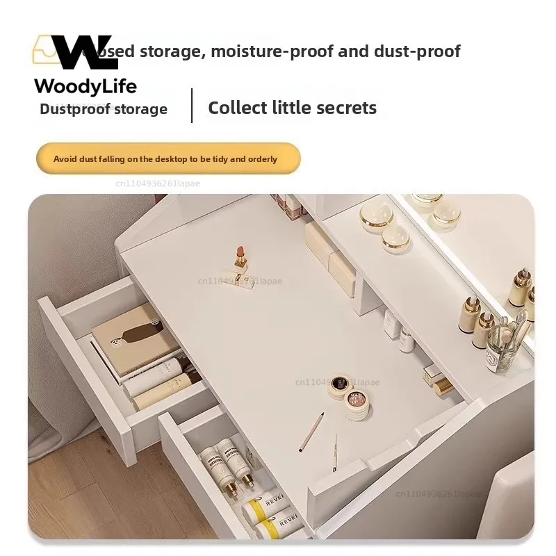 Dresser household bedroom with mirror makeup table small apartment storage makeup table view 4