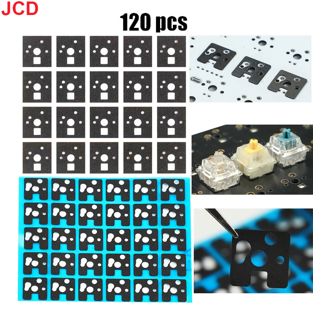 JCD 120 Uds PCB almohadillas de interruptor pegatinas espuma EVA PE PORON Material para junta mejorar la calidad del sonido BM60 BM65 BM68 XD64 BM80