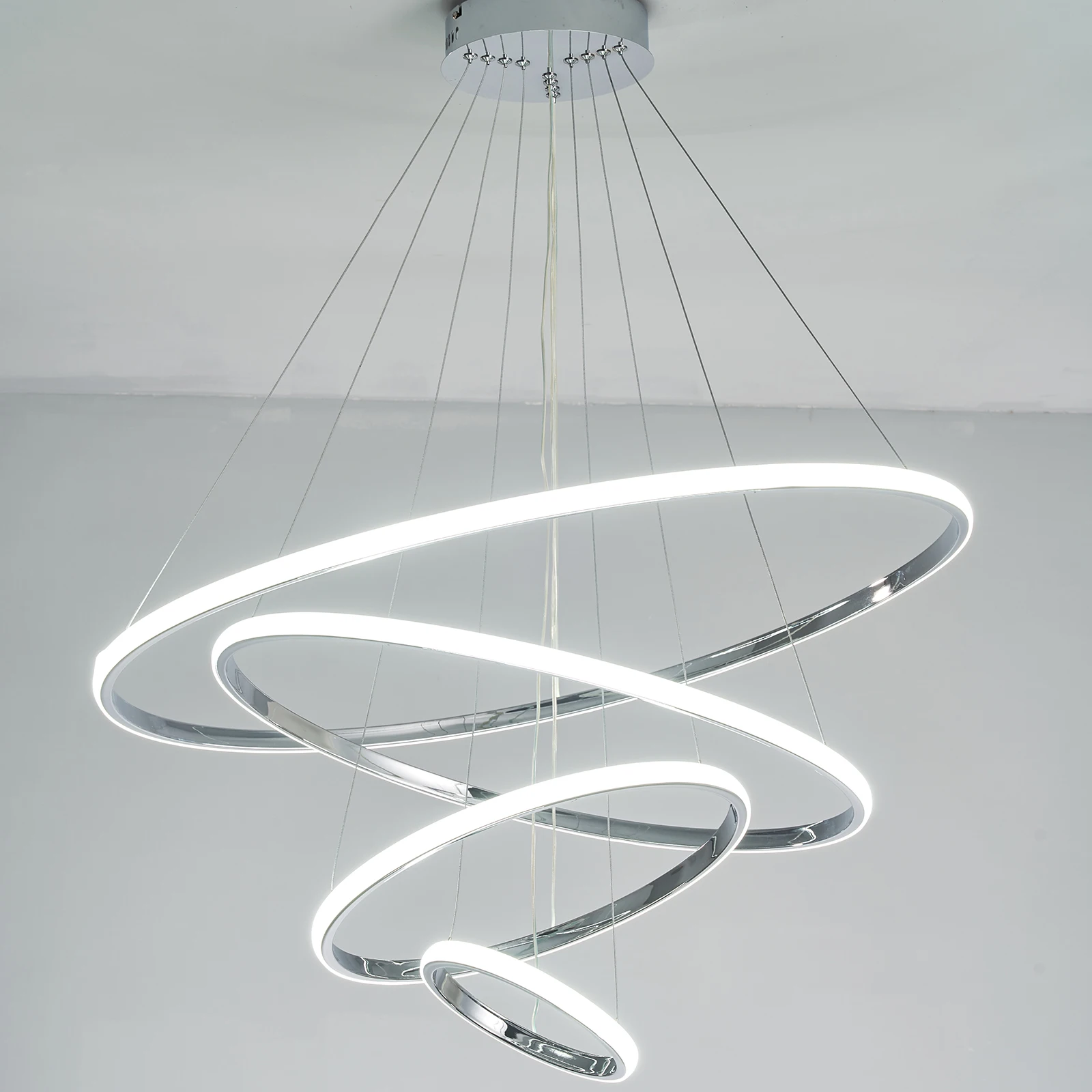 neo gleam modern cromado luzes led pingente lampada pendurada para sala de estar sala de jantar e cozinha aneis circel 01