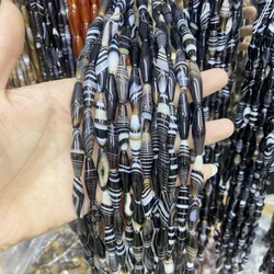 Natural Stone Agates Beads jasper Citrine Black Striped Agate Rice Bead Shape Beads for Jewelry Making DIY Bracelet Necklace