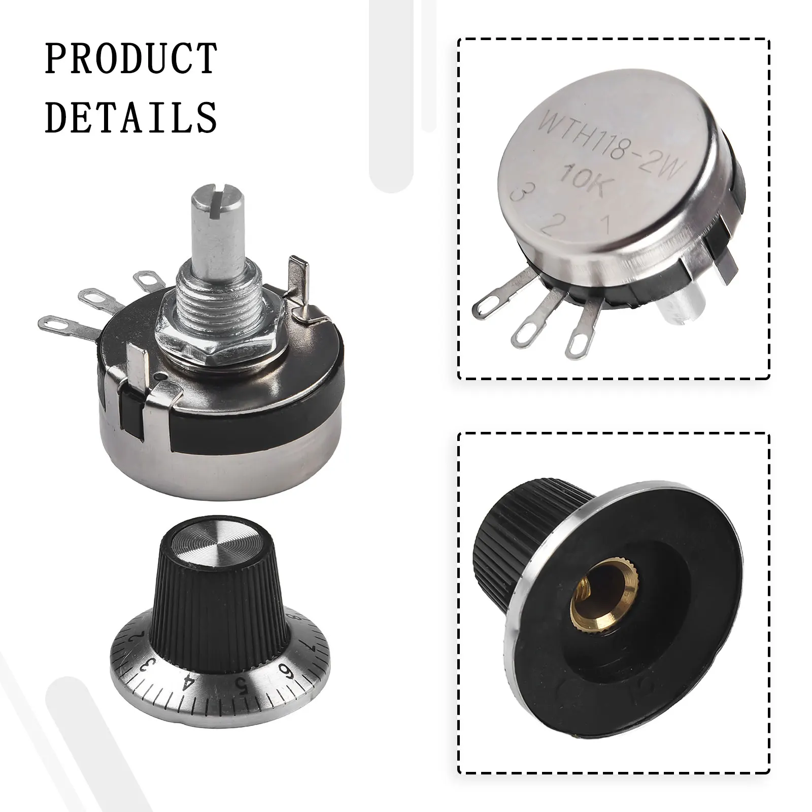 

WTH118-2W Крышка ручки, 1 шт., крышка ручки циферблата, линейный потенциометр, круглый вал, переменные резисторы 23 мм x 14 мм