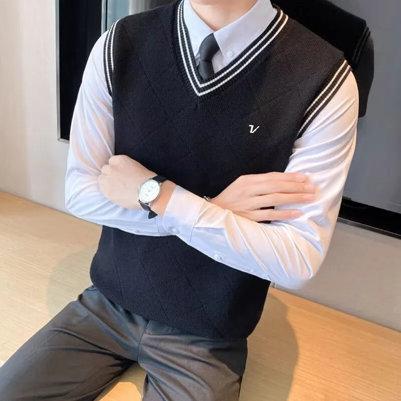 Spring/Summer Men's Golf Polo Shirt, high-quality stretch and comfortable knitted jacket, fashionable patchwork golf attire