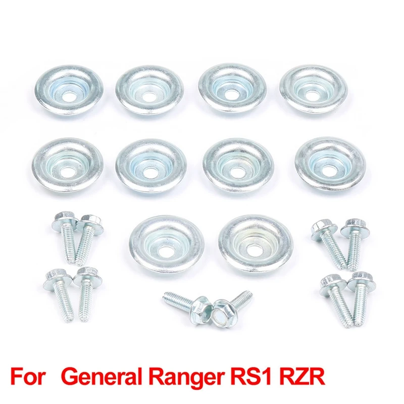 10 Pcs UTV Skid Plate Washers Bolt Kit For Polaris RZR 570 800 900 1000 XP Ranger General RS1 7556065 7518529