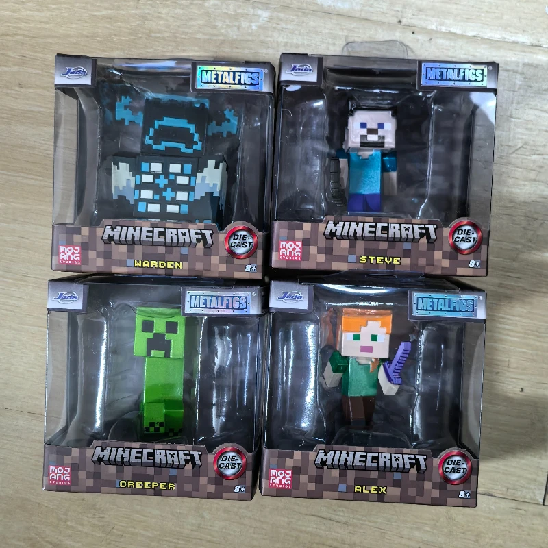 

Фигурки Jada Minecraft: Стив, Уорден, Алекс, О'Риэп. Металлические модели-украшения. Коллекционные игрушки для мальчиков и девочек. Подарки-сюрпризы. 2,5 дюйма.