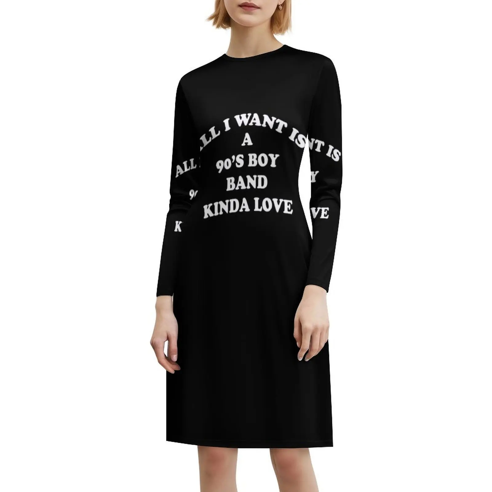 كل ما أريده هو 90's الصبي الفرقة كيندا الحب متعة الجدة مثير عطلة فستان للنساء الشاطئ حفلة عيد ميلاد فستان قصير 90S الصبي الفرقة