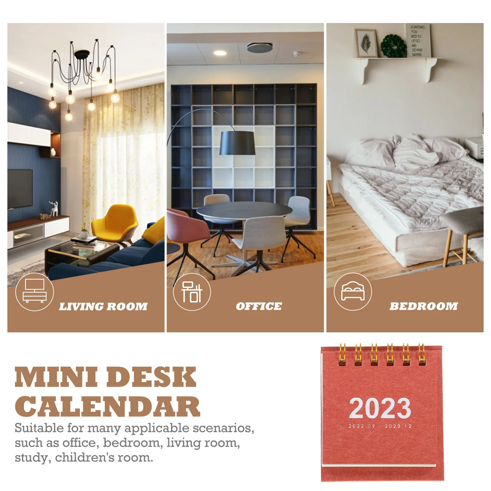 

Calendar Mini Desktop Flip Simple Small Calendars Standing Office Monthly Paper