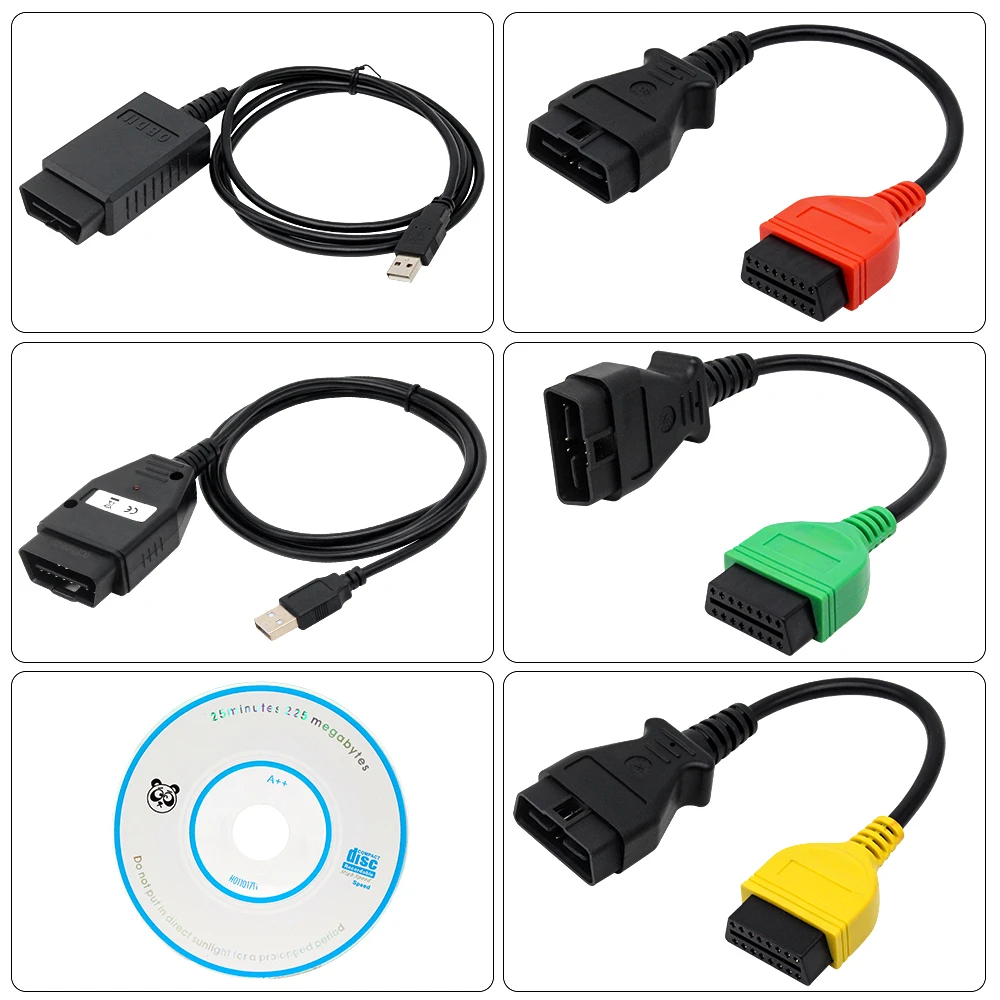 OBDII Connector Diagnostic Cable for Fiat ECU Coder V5.0 OBD2 ECU Scan For Fiat Multiecuscan Adapter For Alfa Romeo&Lancia