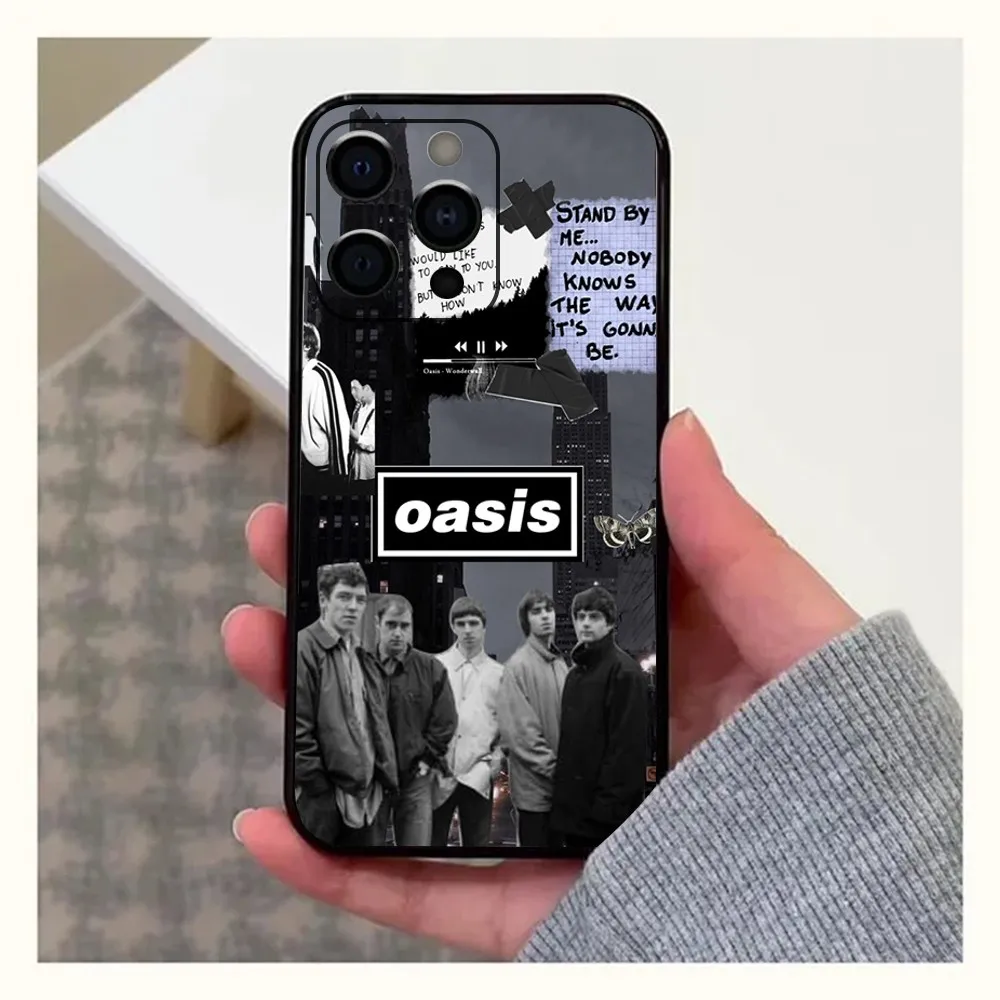 O-Oasis-s Band Phone Case For Apple iPhone 15,14,13,12,11,Pro,X,XS,Max,XR,Plus,Mini Soft Black Cover