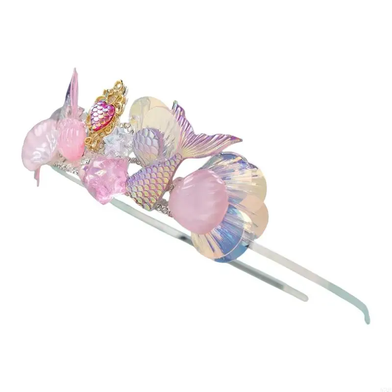 57QE Kids Hairband Shimmering Crystal Tiaras Birthday Hairhoop Stage Headpiece