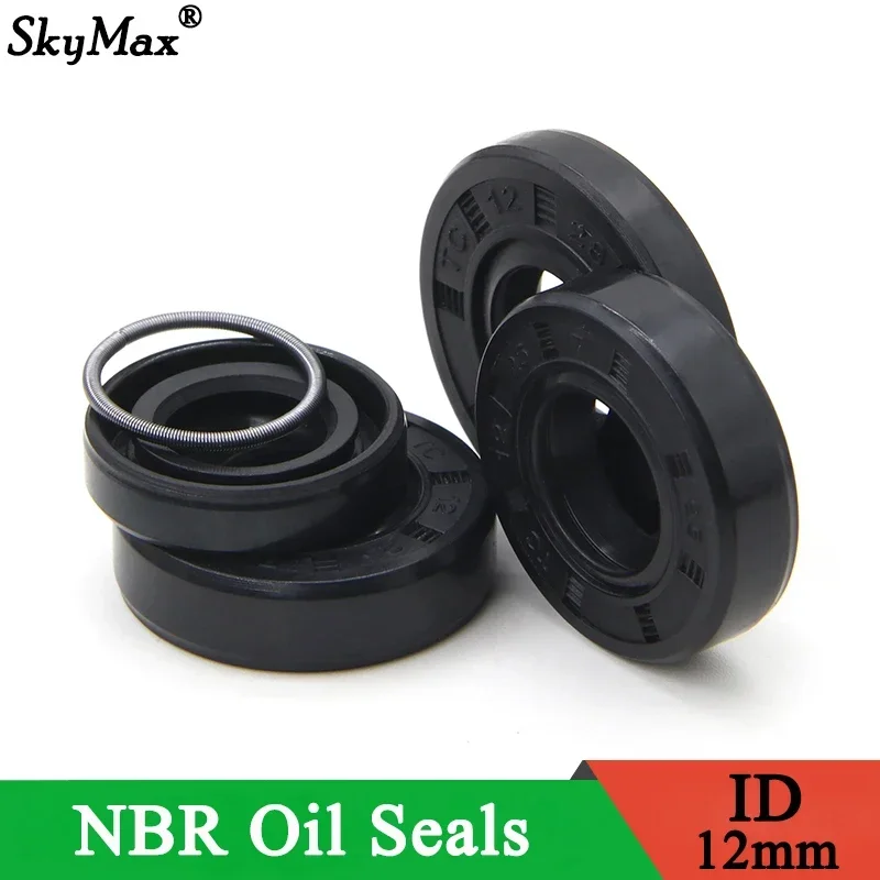 ID 12mm NBR Nitrile Rubber Shaft Oil Seal TC-12*19/20/21/22/23/24/25/26/28/30/32/35*5/6/7/8/10mm Nitrile Rubber Shaft Double Lip