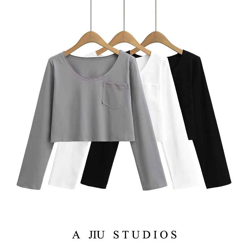 

Street Sle Loose Fit Long Sve ort T-irt Women's Jazz Dance ay Top High Waist Sun Protection Belly ow Casual Wear