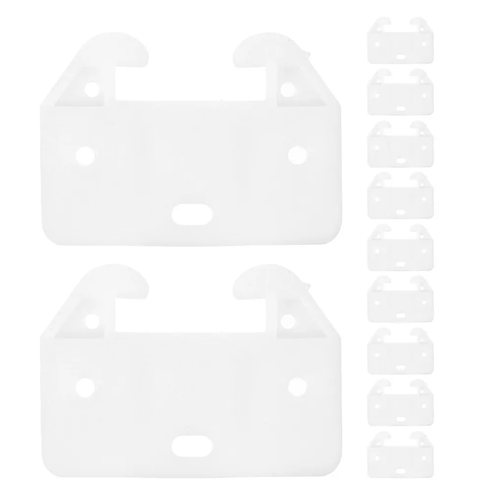 

20Pcs Crab Shape Hooks Plastic Drawer Guides Bottom Mount Replacement Parts White Wardrobe Cabinet Slides Hardware Accessories