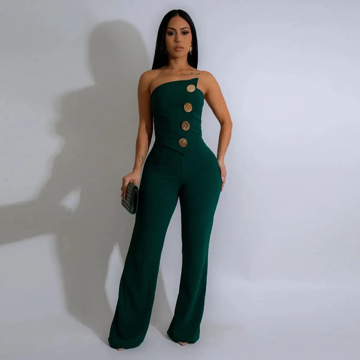 

Комбинезон Ele Metal Bule Bandeau ZY6088 Трансграничный бестселлер Китайский женский топ Sle Svel