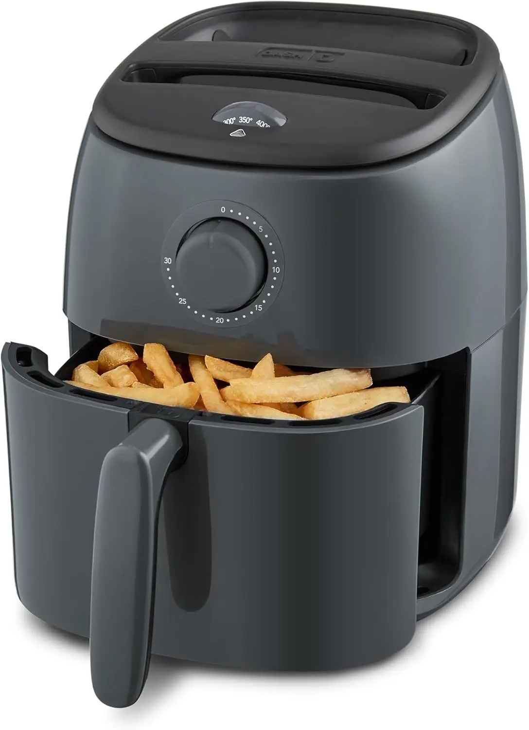 

Compact Air Fryer with Adjustable Temperature, Nonstick Basket, Auto Shut-Off - 2.6 Quarts in Cool Grey