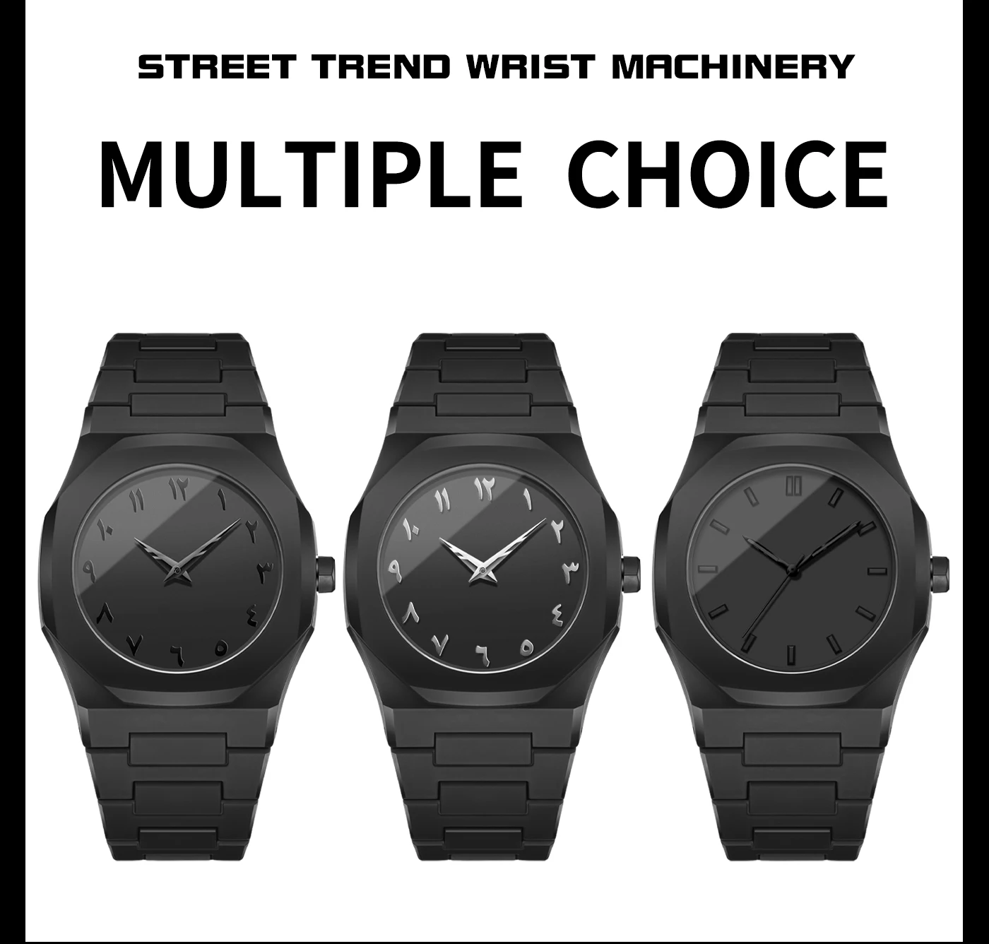 ساعة BINBOND Creative Middle East العربية كوارتز رقمية للرجال، رسم حديث وبسيط، تصميم إبداعي مقاوم للماء للرجال