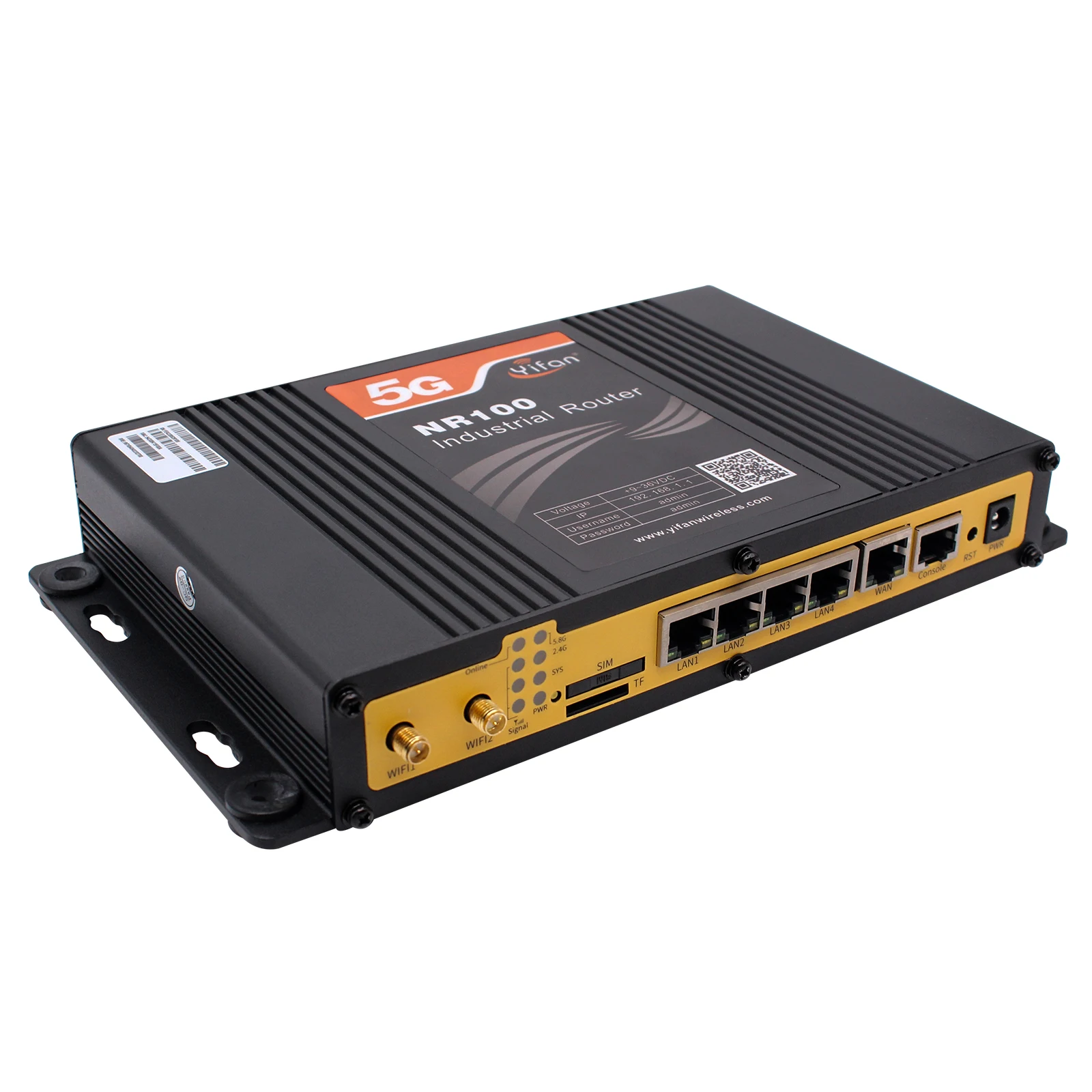 Ultra-Speed Low Latency NR100 Wireless Industrial Router 4G/5G Network RS232 Dual SIM 2.4G/5.8G Modem Firewall VPN WEP