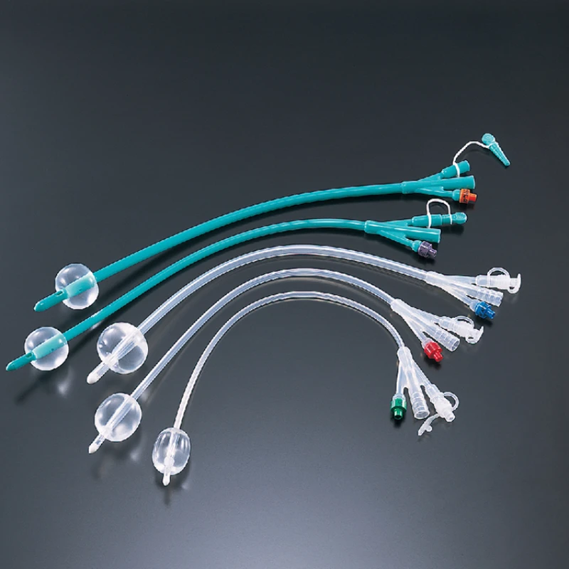 Disposable sterile double lumen three lumen silicone catheter drainage tube for adults and children