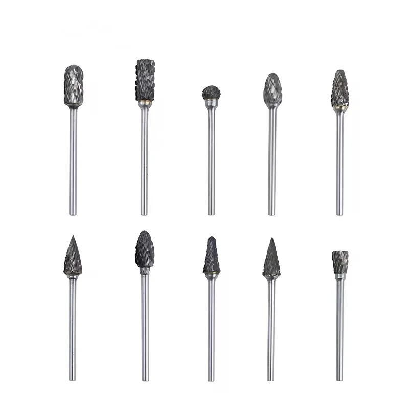 10Pcs/Set Dental Tungsten Carbide Burs Kit Drill Bits Burs for Low Speed Handpiece 2.35mm Diameter Grinding Head  Nail Cutter