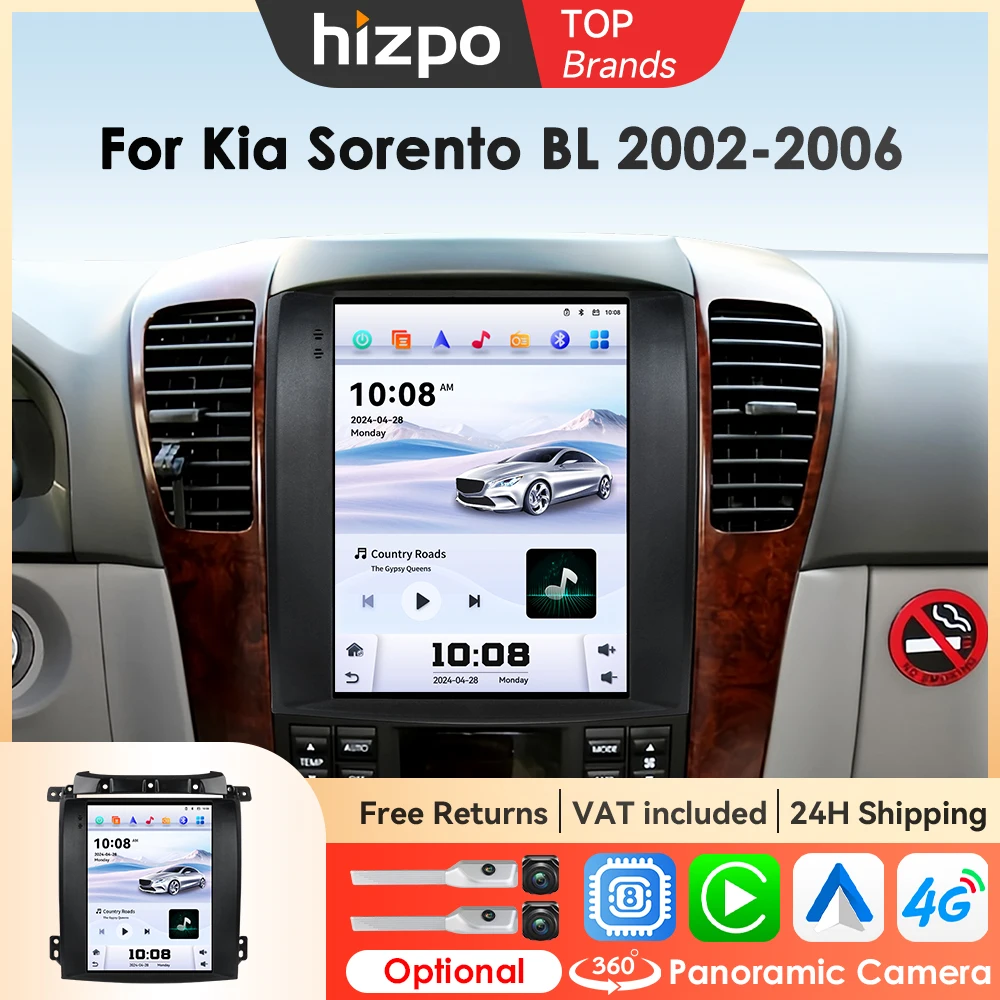 Sistemi auto intelligenti Hizpo 2din per Kia Sorento BL 2002 - 2006 in stile Tesla 2 din Carplay Android Multimedia Auto GPS Stereo DSP