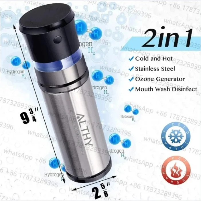 ALTHY 2 в 1, изоляционный генератор бутылок с водородной водой из нержавеющей стали + генератор дезинфицирующего средства — двухкамерный DuPont SPE + PEM